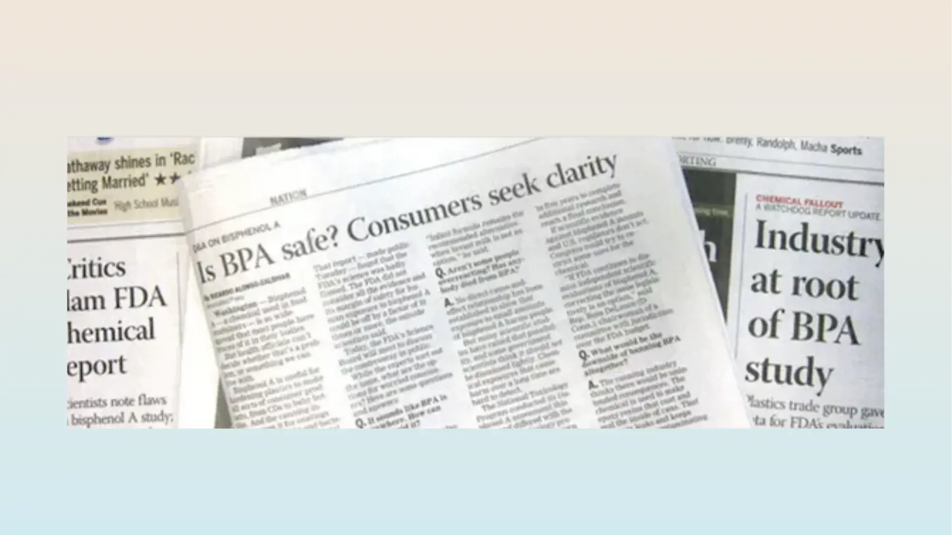 Newspaper coverage questioning BPA safety and the role of industry in research